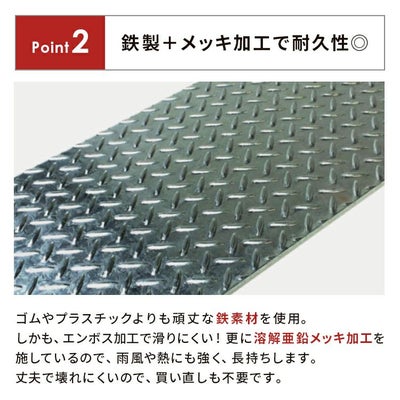 【受注生産】段差スロープ鉄縞鋼板溶融亜鉛メッキ厚み4.5mm300×600曲げ加工品|段差解消スロープスローププレート段差調整鉄玄関段差車バイク自転車車椅子介護屋外屋外用屋内加工DIY切断溶接材料見切り材幅
