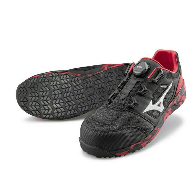 ミズノmizuno安全靴作業靴限定カラーALMIGHTYLS252LBOA【F1GA2202】92：ブラック×ホワイト×レッド