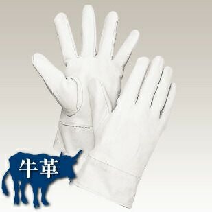 作業用革手袋 （牛革） 牛クレスト革 （白）10双セット 100W | 資材