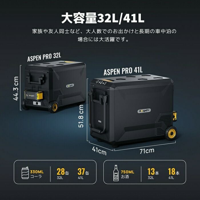 BougeRVASPENPROポータブル冷蔵庫41LASPEN40PRO