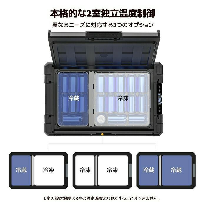 BougeRVROKEYポータブル冷蔵庫39LCR04001