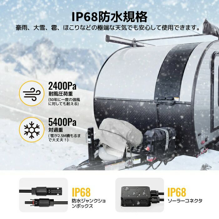 BougeRVYUMAソーラーパネル200W穴取付けタイプISE154NISE154N