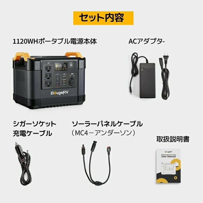 BougeRVリン酸鉄ポータブル電源FROT1000JPISE120N