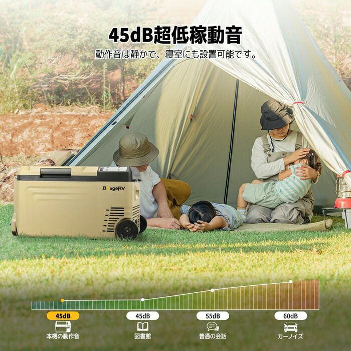 BougeRV CRD MINI ポータブル冷蔵庫 24L カーキ PR2504