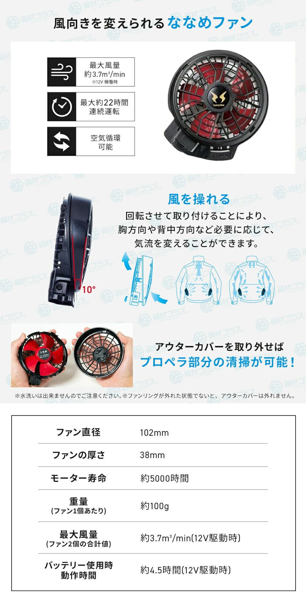 【2023年ファン&バッテリー付き】空調風神服bigborn空調ウェア【EBA5098】半袖フード付きジャケット