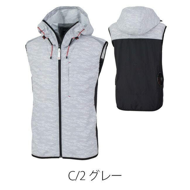 【2023年ファン&バッテリー付き】空調風神服MHAK空調ウェア【MK-400】00400フード付きベスト