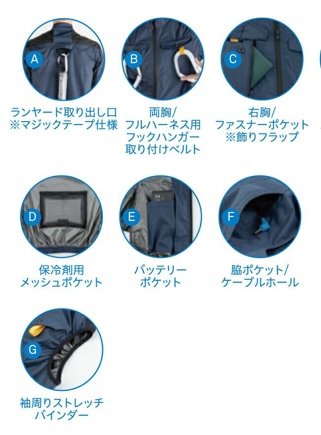 ビッグボーンbigborn空調風神服【EBA5119】フルハーネス対応ベスト