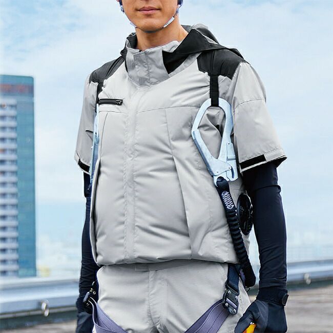 サンエスSUN-S空調風神服【KF92500】チタン加工半袖ブルゾン