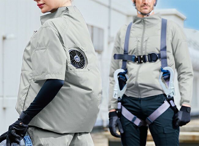 サンエスSUN-S空調風神服【KF92510】チタン加工半袖ブルゾン