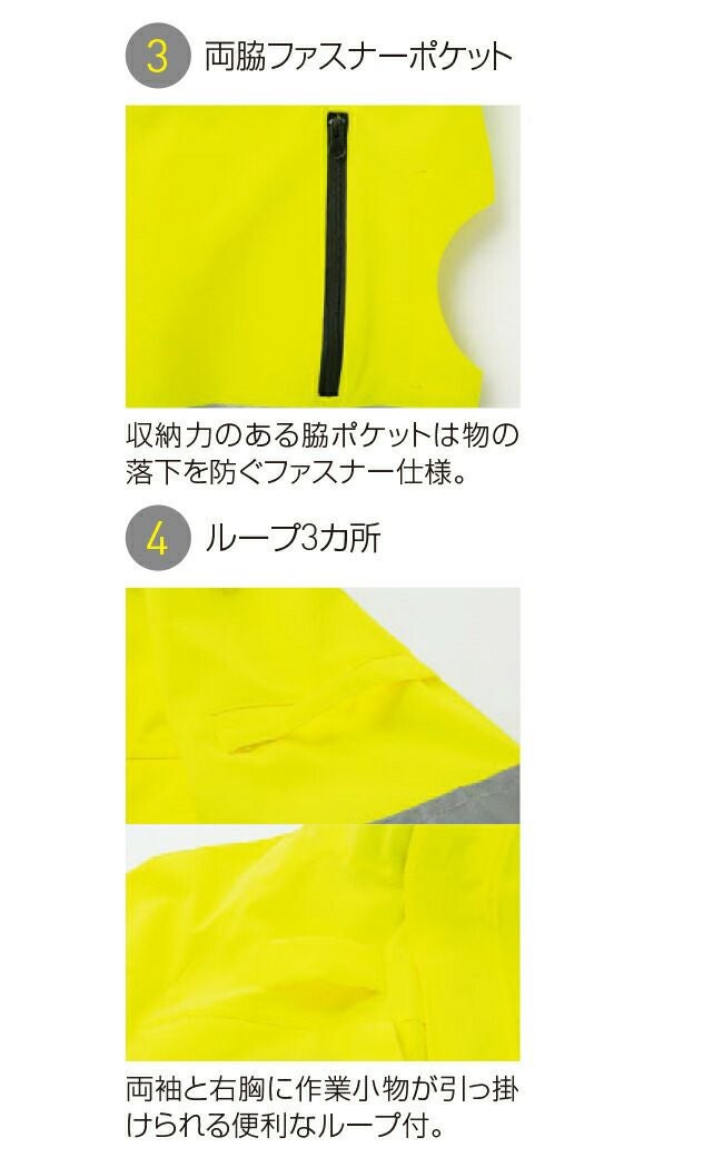 サンエスSUN-S空調風神服【KF92520】Hi-Vis半袖ブルゾン