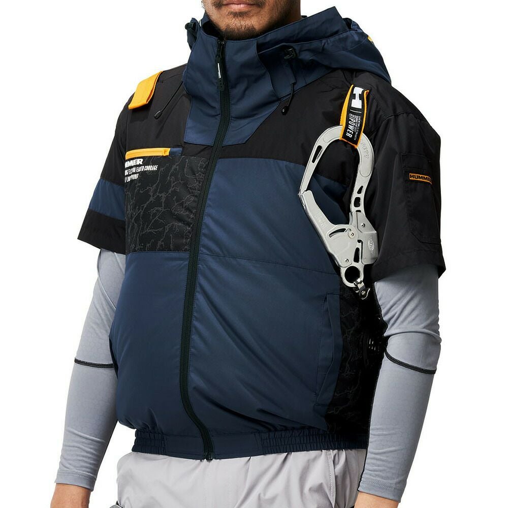 空調風神服アタックベースHUMMER空調ウェア服【09905】服単体半袖|夏涼しいクール空調ウェア服作業着夏場現場作業熱中症対策おしゃれかっこいいカジュアルメンズレディース作業着作業服