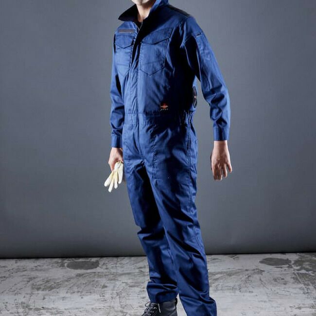 【2025年28Vバッテリー＆ファンセット】村上被服HOOH快適ウェア服空調ウェア【V4288】難燃つなぎ