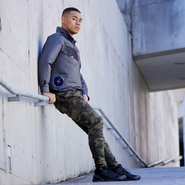 【2025年28Vバッテリー＆ファンセット】村上被服快適ウェア鳳皇サイドファン長袖ジャケットv7712