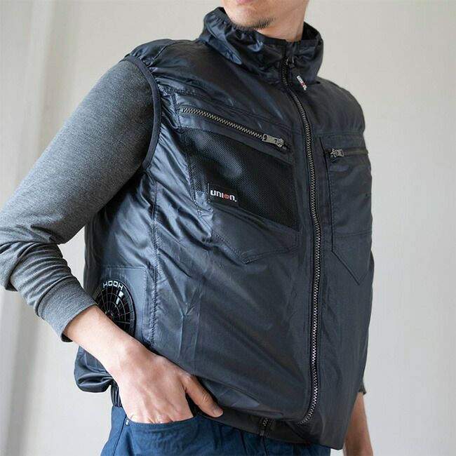 【2025年ファン＆バッテリー付き】富士手袋FUJITEUNION【76-900】空調ウェアサイドファンベスト