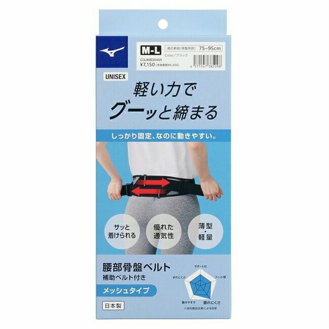 ミズノmizuno腰部骨盤ベルト(メッシュタイプ)