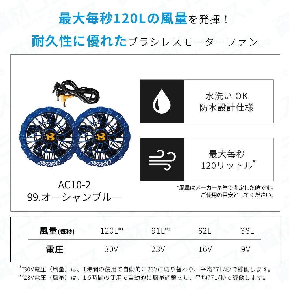 2026年 オーシャンブルーファン＋30Vバッテリーセット】バートル