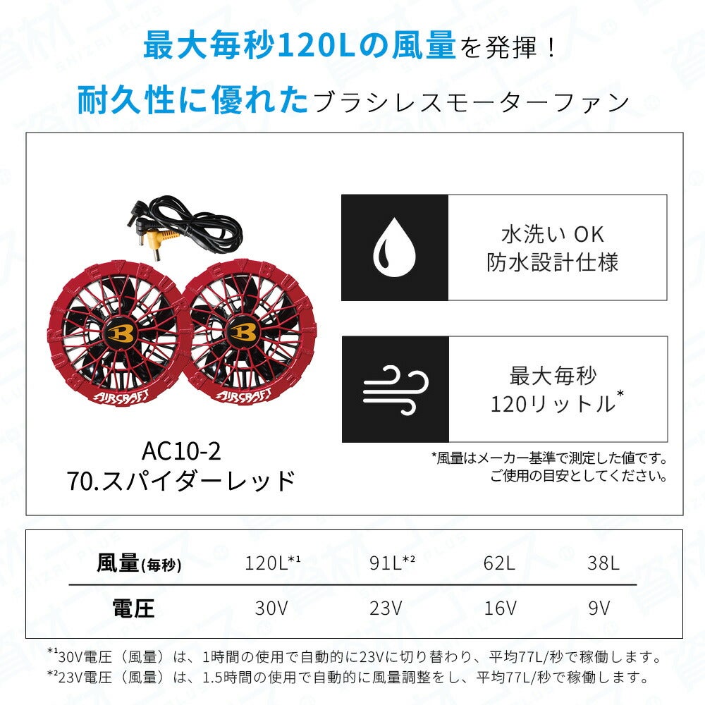 2026年 スパイダーレッドファン＋30Vバッテリーセット】バートル