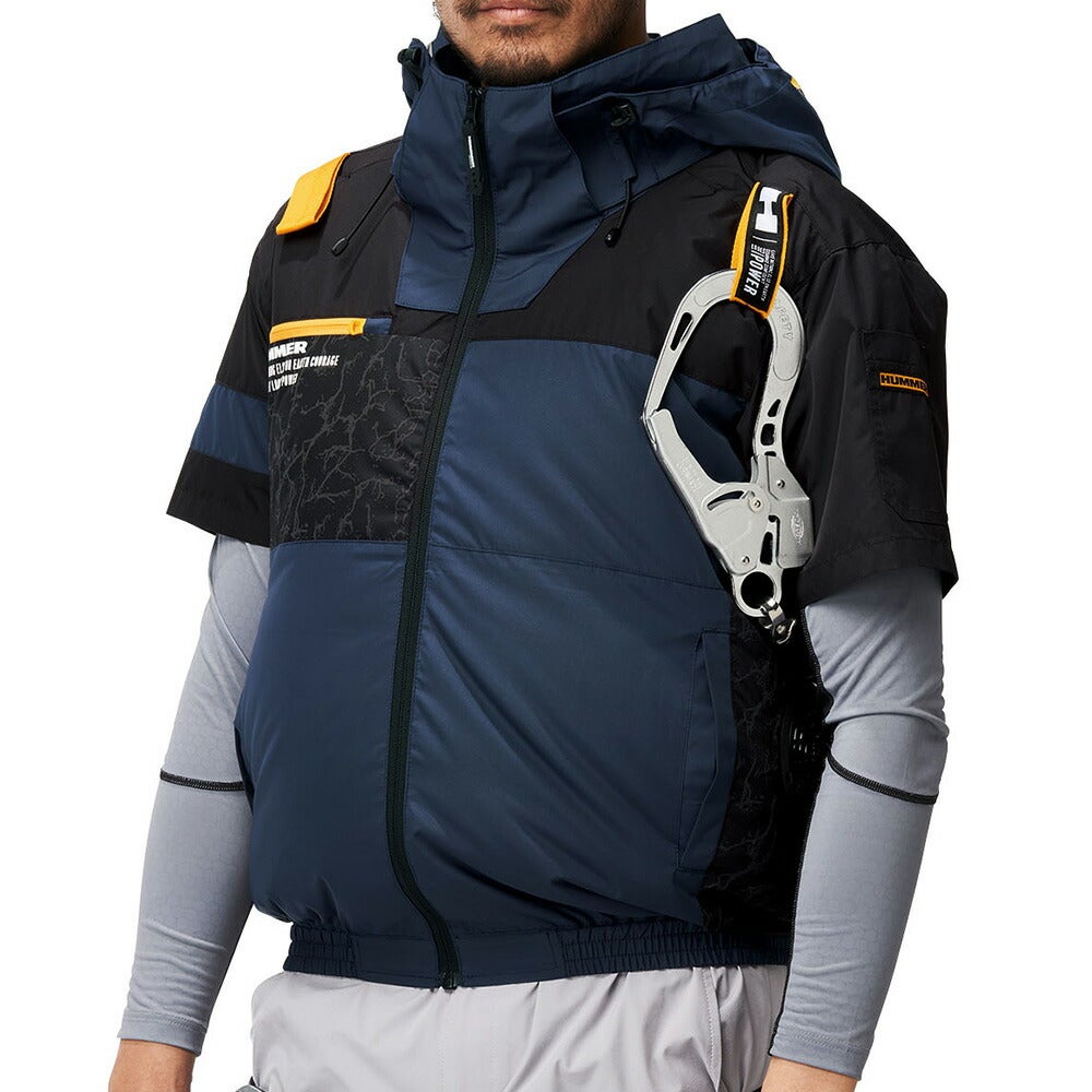 空調風神服アタックベースHUMMER空調ウェア服【09905】服単体半袖|夏涼しいクール空調ウェア服作業着夏場現場作業熱中症対策おしゃれかっこいいカジュアルメンズレディース作業着作業服