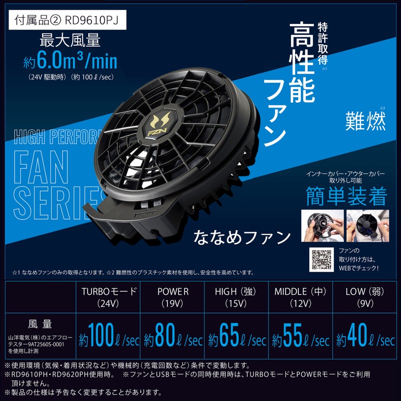 【2026年24V日本製バッテリー＆ファン付き】空調風神服アタックベース空調ウェア服【8700】Thetoughベスト