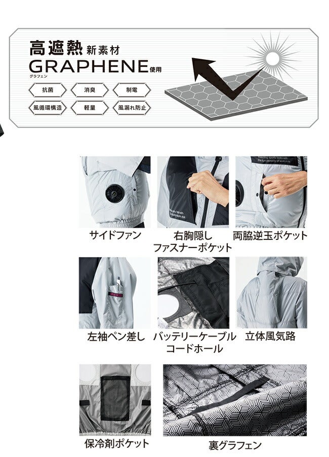 空調風神服アタックベースThetough空調ウェア服【2445】服単体半袖