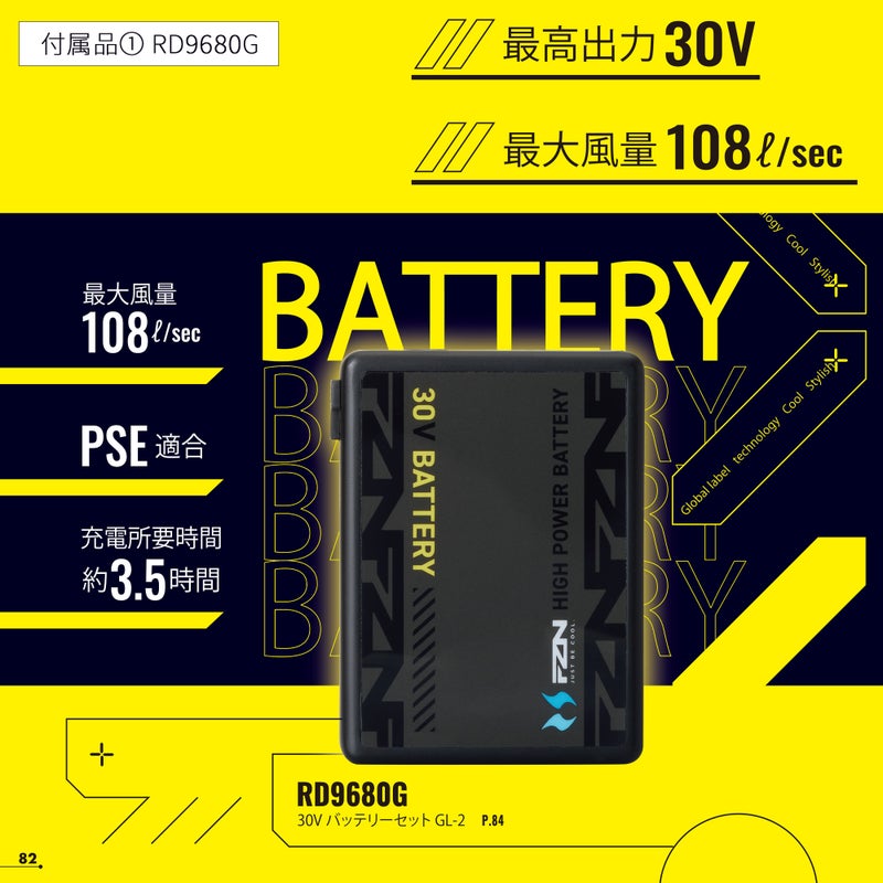 【2026年30V海外製バッテリー＆ファン付き】空調風神服アタックベース空調ウェア服【8845】Thetough半袖