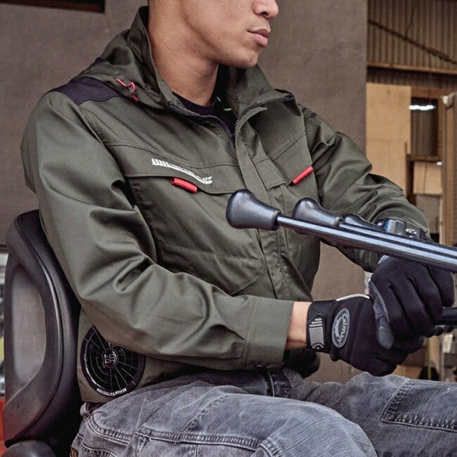 【2026年30V専用バッテリー＆ファン付き】村上被服HOOH鳳凰快適ウェア【V2512】サイドファン長袖フードジャケット|夏クール空調空調ウェア涼しい冷たい爽快ひんやりアイスウェア冷感ウェア冷却作業着現場作業場夏場熱中症暑さ対策熱中症対策実用