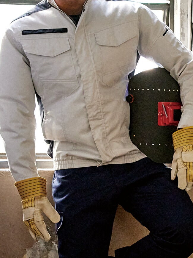 【2026年30V専用バッテリー＆ファン付き】鳳凰村上被服快適ウェア服難燃長袖ブルゾン【V4202】|夏涼しいクール空調ウェア服作業着夏場現場作業熱中症対策おしゃれかっこいいカジュアルメンズレディース作業服