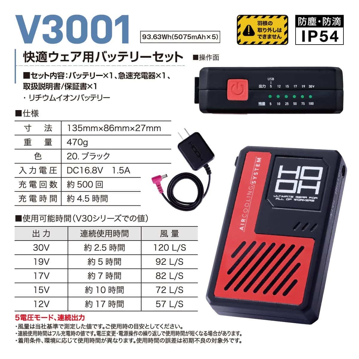 【2026年30V専用バッテリー＆ファン付き】鳳凰村上被服快適ウェア服難燃長袖ブルゾン【V4202】|夏涼しいクール空調ウェア服作業着夏場現場作業熱中症対策おしゃれかっこいいカジュアルメンズレディース作業服