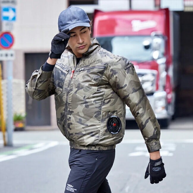 【2026年30V専用バッテリー＆ファン付き】村上被服快適ウェア鳳皇サイドファン長袖ジャケットv7712|夏涼しいクール空調ウェア服作業着夏場現場作業熱中症対策おしゃれかっこいいカジュアルメンズレディース作業服ドライバー座り仕事