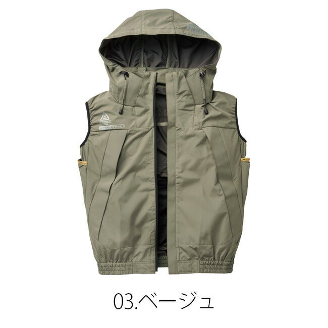 【2026年30V海外製バッテリー＆ファン付き】空調風神服アタックベース空調ウェア服【5540】Thetoughチタンフードベスト|夏涼しいクール空調ウェア服作業着夏場現場作業熱中症対策おしゃれかっこいいカジュアルメンズレディース作業着作業服