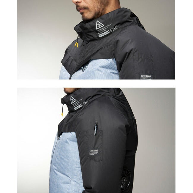 【2026年30V海外製バッテリー＆ファン付き】空調風神服アタックベース空調ウェア服【6643】Thetoughチタン長袖ジャケット|夏涼しいクール空調ウェア服作業着夏場現場作業熱中症対策おしゃれかっこいいカジュアルメンズレディース作業着作業服