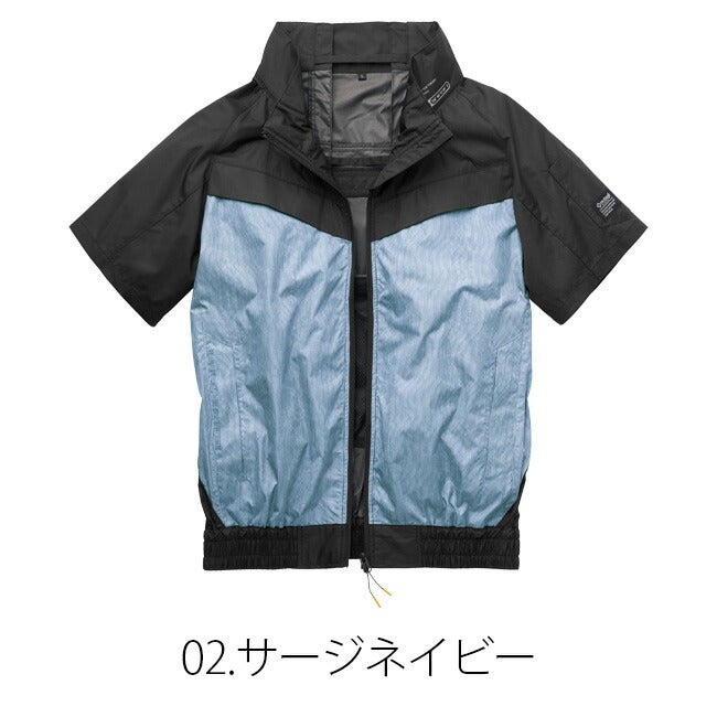 【2026年24V日本製バッテリー＆ファン付き】空調風神服アタックベース空調ウェア服【6645】Thetoughチタン半袖ジャケット|夏涼しいクール空調ウェア服作業着夏場現場作業熱中症対策おしゃれかっこいいカジュアルメンズレディース作業着作業服