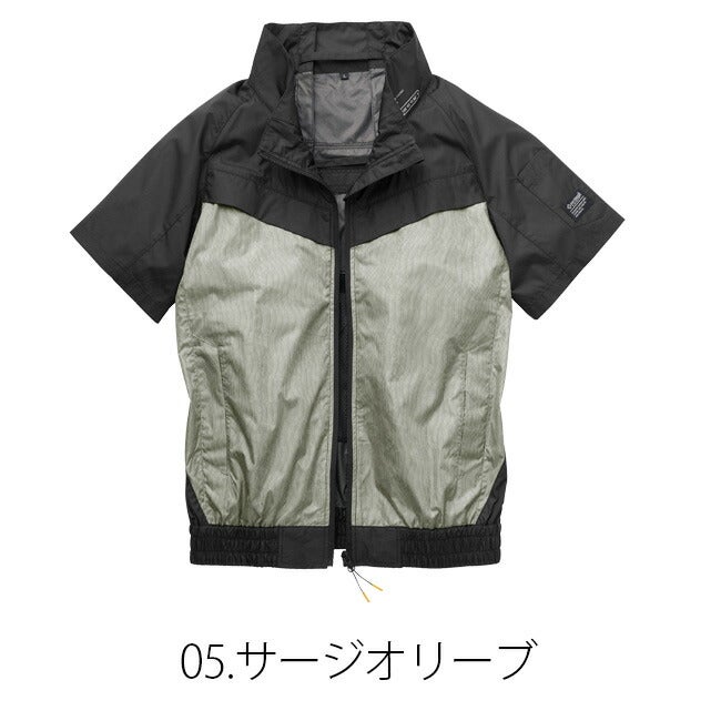 【2026年24V日本製バッテリー＆ファン付き】空調風神服アタックベース空調ウェア服【6645】Thetoughチタン半袖ジャケット|夏涼しいクール空調ウェア服作業着夏場現場作業熱中症対策おしゃれかっこいいカジュアルメンズレディース作業着作業服
