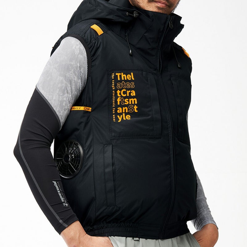 【2026年30V海外製バッテリー＆ファン付き】空調風神服アタックベース空調ウェア服【7700】Thetoughベスト|夏涼しいクール空調ウェア服作業着夏場現場作業熱中症対策おしゃれかっこいいカジュアルメンズレディース作業服