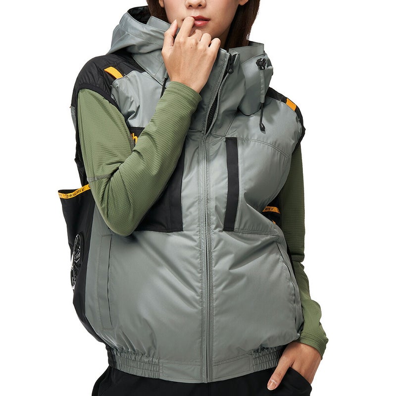 【2026年24V日本製バッテリー＆ファン付き】空調風神服アタックベース空調ウェア服【7700】Thetoughベスト|夏涼しいクール空調ウェア服作業着夏場現場作業熱中症対策おしゃれかっこいいカジュアルメンズレディース作業服