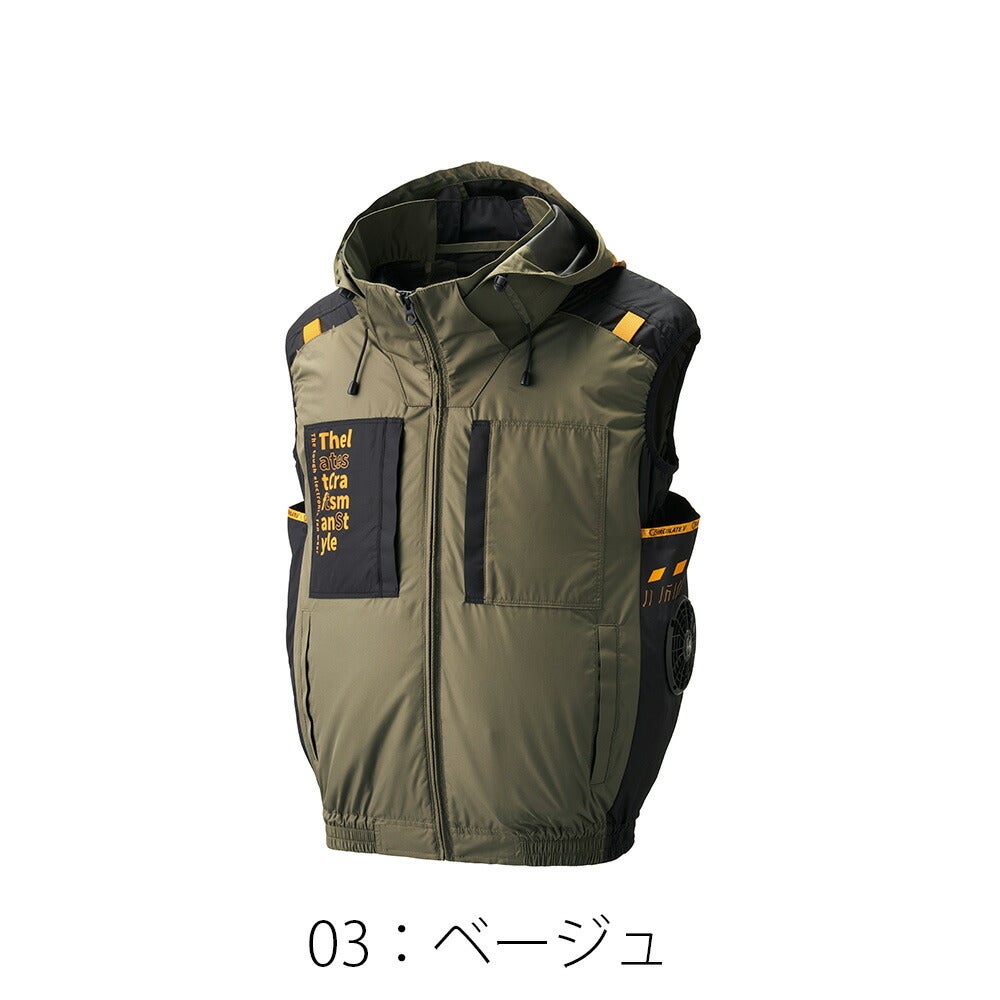 【2026年24V日本製バッテリー＆ファン付き】空調風神服アタックベース空調ウェア服【7700】Thetoughベスト|夏涼しいクール空調ウェア服作業着夏場現場作業熱中症対策おしゃれかっこいいカジュアルメンズレディース作業服