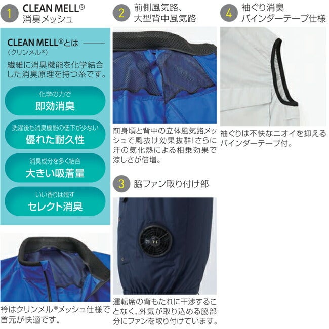 【2026年24V日本製バッテリー＆ファン付き】空調風神服sun-sサンエス空調ウェアエコベストKF92412|夏クール空調空調ウェア涼しい冷たい爽快ひんやりアイスウェア冷感ウェア冷却作業着現場作業場夏場熱中症暑さ対策熱中症対策実用フルセット