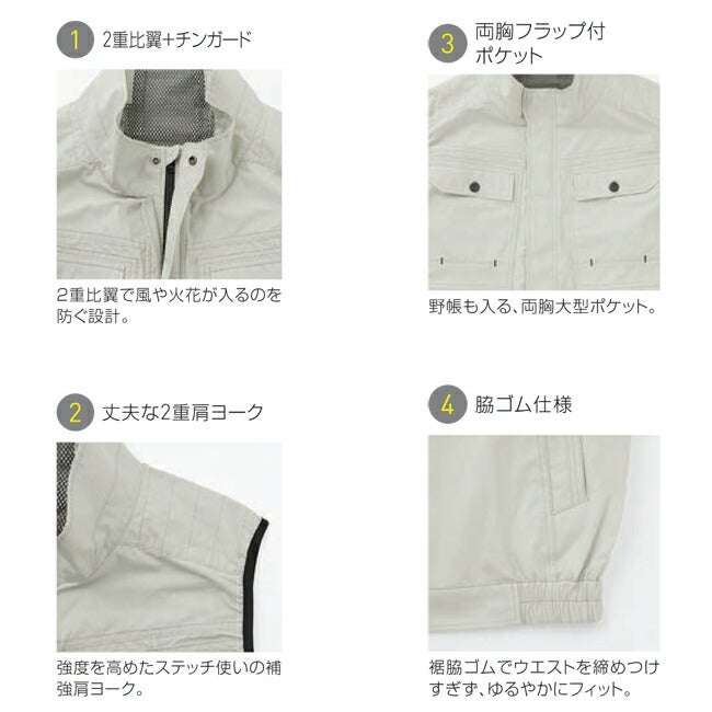 【2026年24V日本製バッテリー＆ファン付き】空調風神服sun-sサンエス空調ウェアベストKF92490|夏クール空調空調ウェア涼しい冷たい爽快ひんやりアイスウェア冷感ウェア冷却作業着現場作業場夏場熱中症暑さ対策熱中症対策実用フルセット