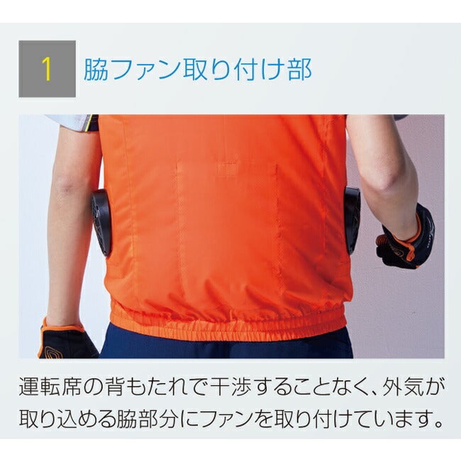 【2026年30V海外製バッテリー＆ファン付き】サンエスSUN-S空調風神服KF92112半袖ブルゾンKU92112|夏涼しいクール空調ウェア服作業着夏場現場作業熱中症対策おしゃれかっこいいカジュアルメンズレディースフルセット