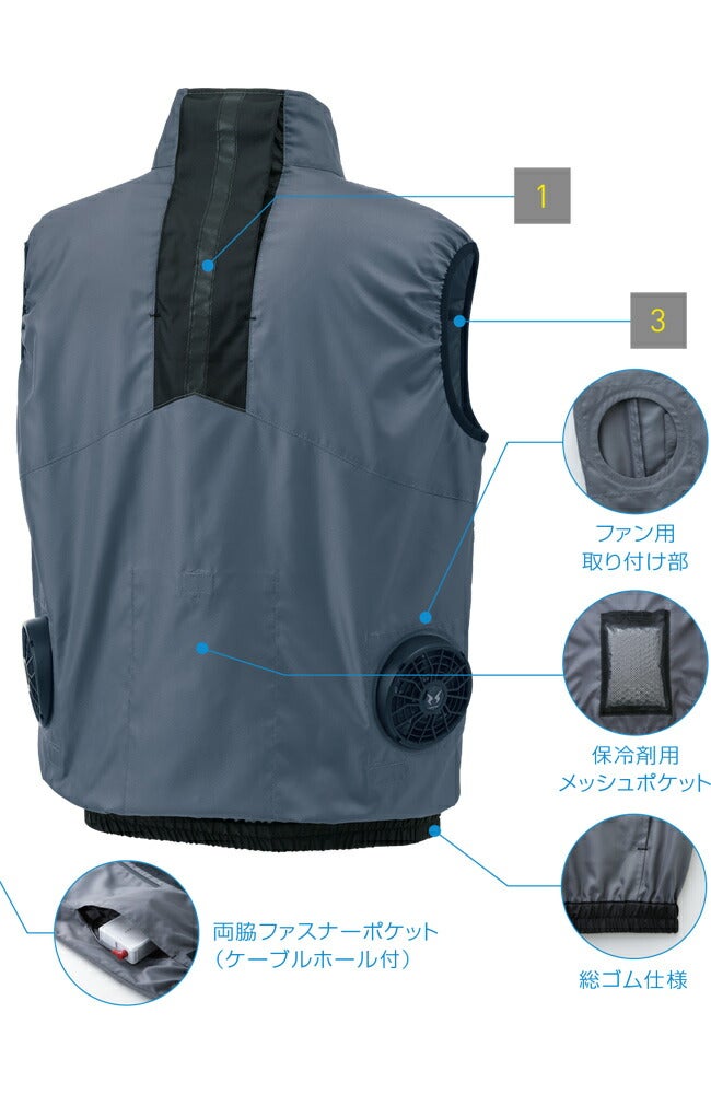 【2026年24V日本製バッテリー＆ファン付き】サンエスSUN-S空調風神服KF92122空調ベストKU92122|夏涼しいクール空調ウェア服作業着夏場現場作業熱中症対策おしゃれかっこいいカジュアルメンズレディースフルセット