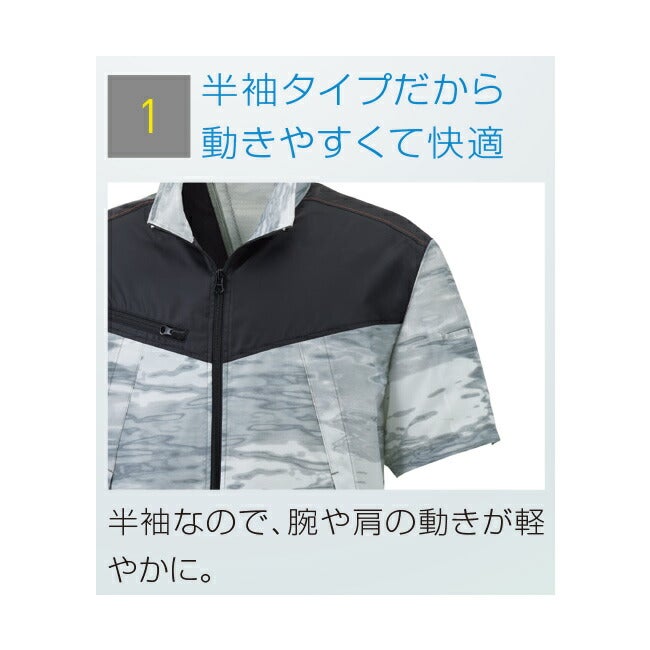 【2026年24V日本製バッテリー＆ファン付き】サンエスSUN-S空調風神服KF92160半袖ブルゾンKU92160|夏涼しいクール空調ウェア服作業着夏場現場作業熱中症対策おしゃれかっこいいカジュアルメンズレディースフルセット
