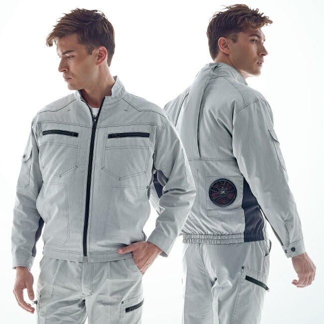 【2026年30V海外製バッテリー＆ファン付き】サンエスSUN-S空調風神服KF93900長袖ブルゾン｜新モデル新色UVカット胸ポケットベストメッシュマジックパターン涼しい夏夏用おしゃれカジュアルメンズレディースKU93900