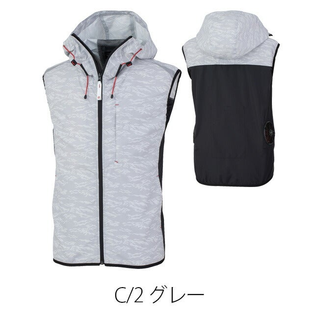 【2026年30V海外製バッテリー＆ファン付き】空調風神服MHAK空調ウェア服【MK-400】00400フード付きベスト|夏涼しいクール空調ウェア服作業着夏場現場作業熱中症対策おしゃれかっこいいカジュアルメンズレディースフルセット
