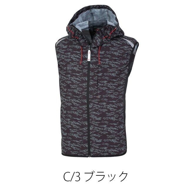 【2026年24V日本製バッテリー＆ファン付き】空調風神服MHAK空調ウェア服【MK-400】00400フード付きベスト|夏涼しいクール空調ウェア服作業着夏場現場作業熱中症対策おしゃれかっこいいカジュアルメンズレディースフルセット
