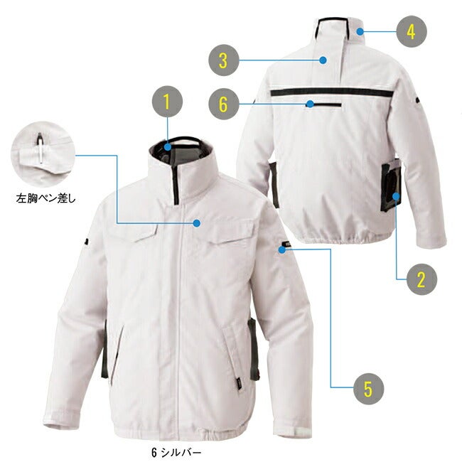 【2026年24V日本製バッテリー＆ファン付き】サンエスSUN-S空調風神服空調ウェア【KF92621】長袖ブルゾン