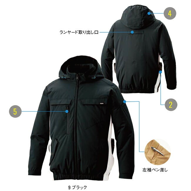 【2026年24V日本製バッテリー＆ファン付き】サンエスSUN-S空調風神服空調ウェア【KF92631】長袖ブルゾン
